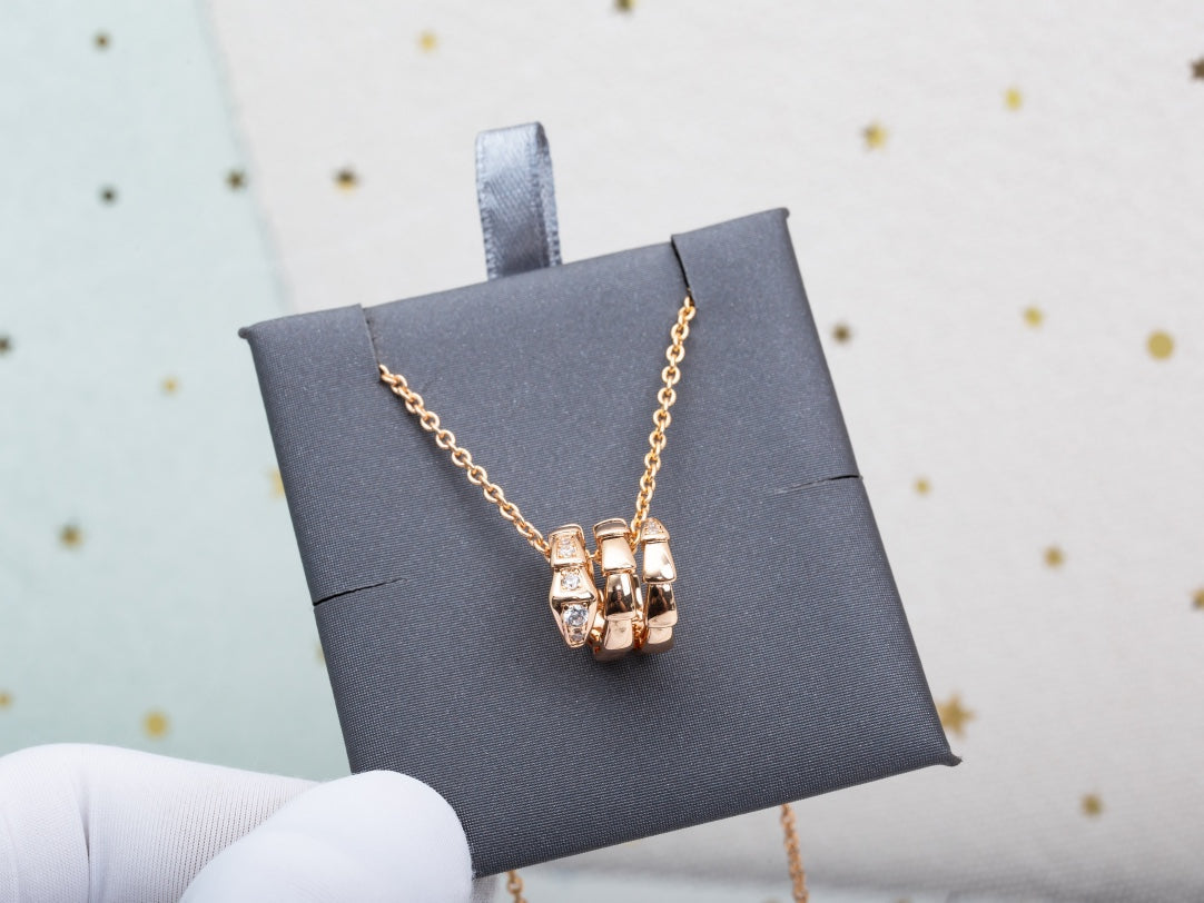 [Polaidi Jewelry]SERPENTI PINK GOLD NECKLACE DIAMOND