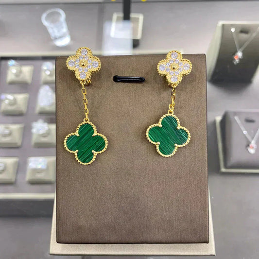 [Polaidi Jewelry]CLOVER  2 MOTIFS  DIAMOND  EARRINGS (MULTIPLE CHOICESç´