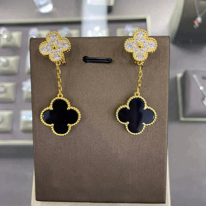 [Polaidi Jewelry]CLOVER  2 MOTIFS  DIAMOND  EARRINGS (MULTIPLE CHOICESç´