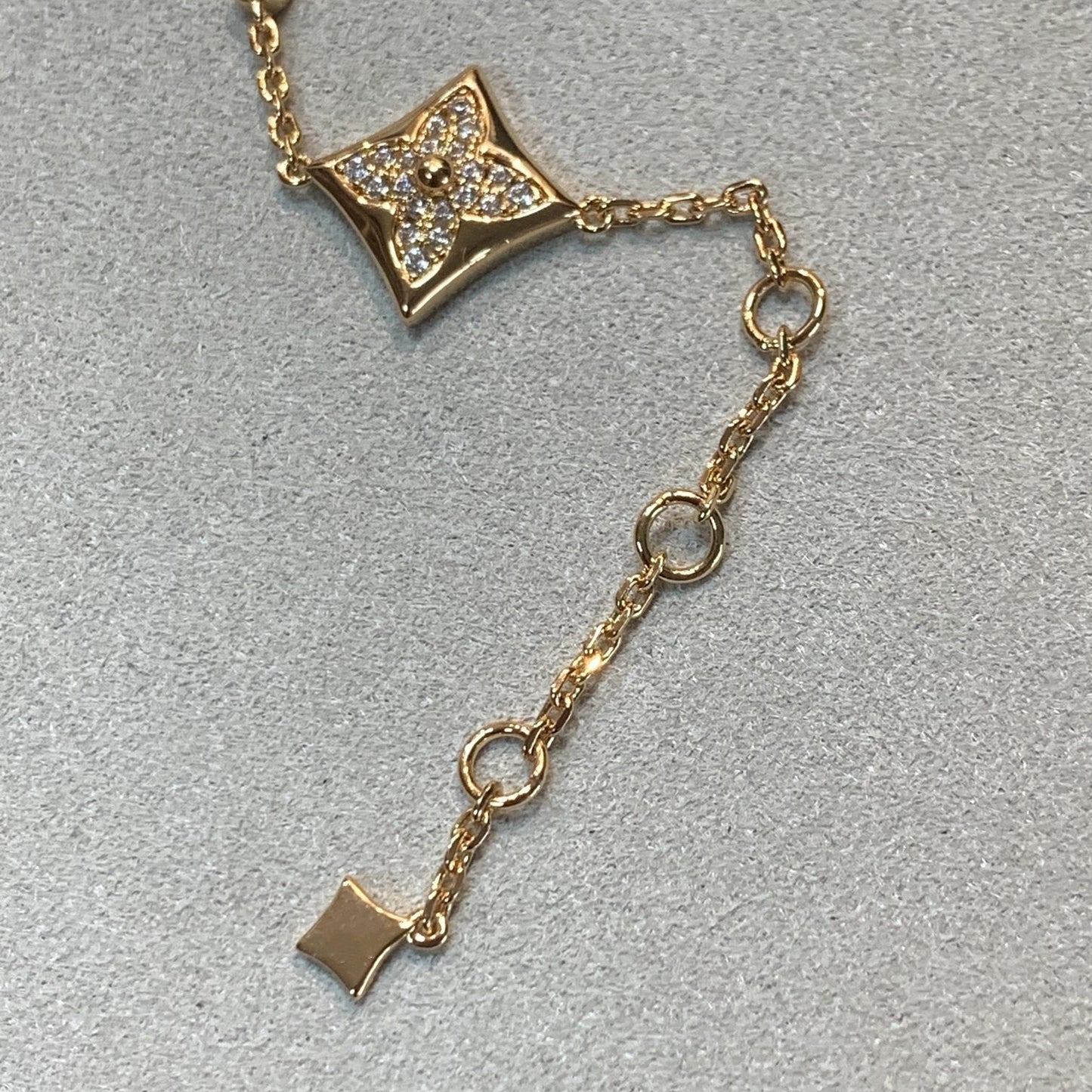 [：Polaidi Jewelry]STAR AND SUN 4 MOTIFS GOLD DIAMONDS BRACELET