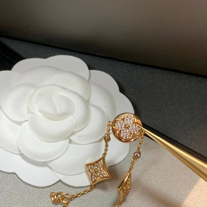 [：Polaidi Jewelry]STAR AND SUN 4 MOTIFS GOLD DIAMONDS BRACELET