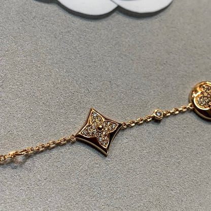 [：Polaidi Jewelry]STAR AND SUN 4 MOTIFS GOLD DIAMONDS BRACELET