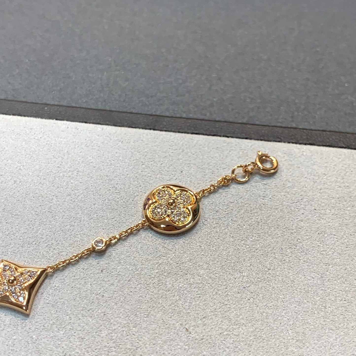 [：Polaidi Jewelry]STAR AND SUN 4 MOTIFS GOLD DIAMONDS BRACELET