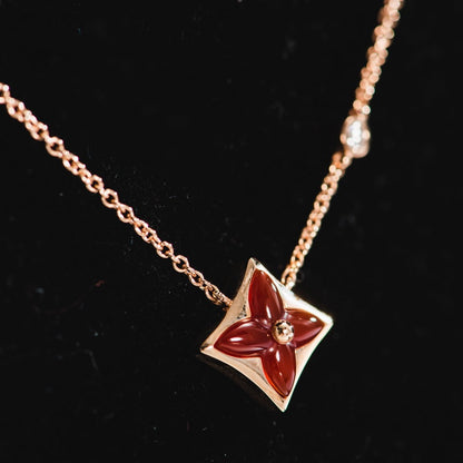 [：Polaidi Jewelry]STAR NECKLACE PINK GOLD 1 DIAMOND