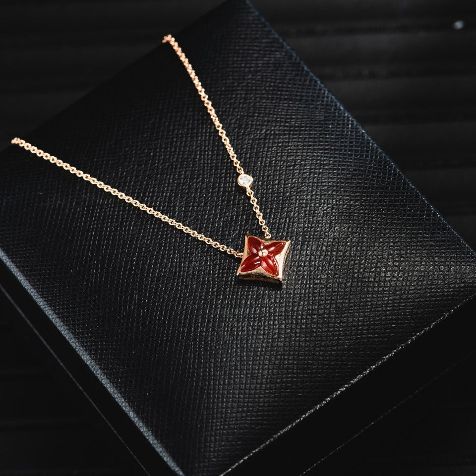 [Polaidi Jewelry]STAR NECKLACE PINK GOLD 1 DIAMOND