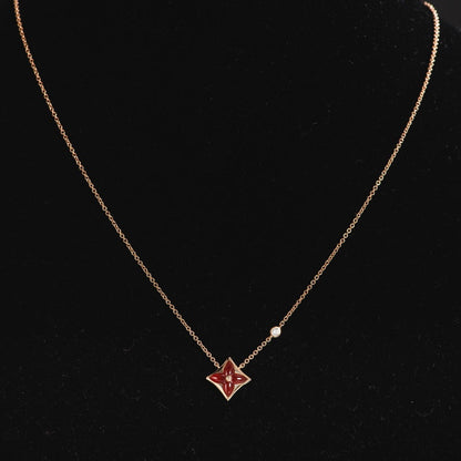[：Polaidi Jewelry]STAR NECKLACE PINK GOLD 1 DIAMOND