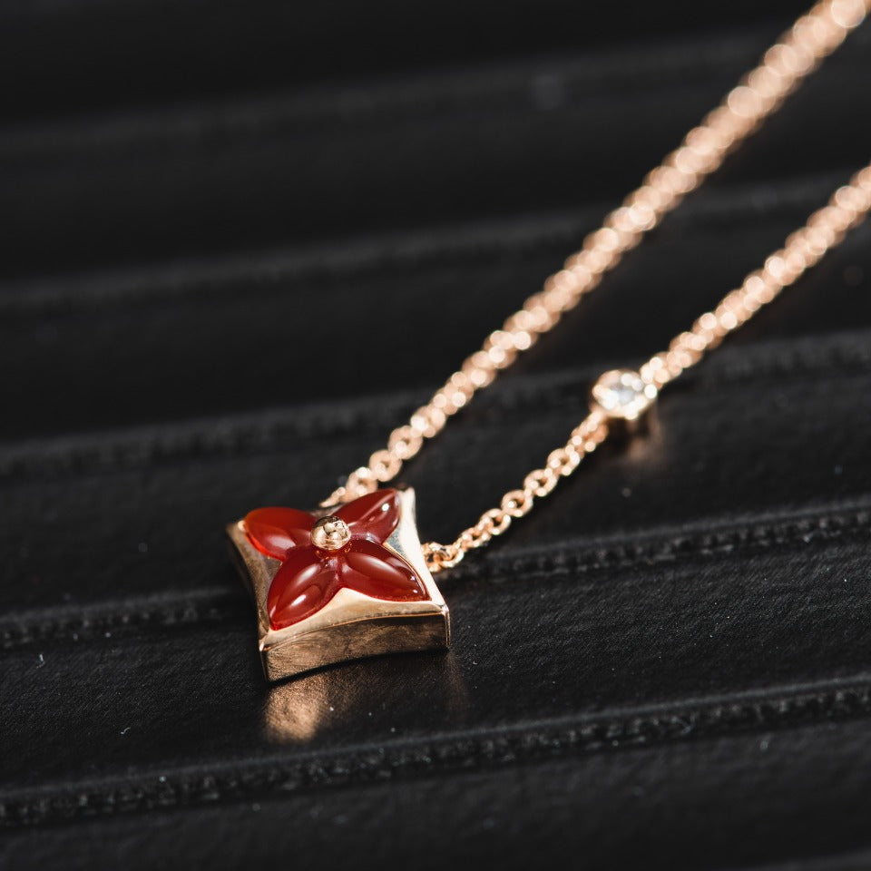 [Polaidi Jewelry]STAR NECKLACE PINK GOLD 1 DIAMOND