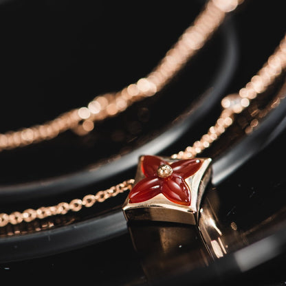 [：Polaidi Jewelry]STAR NECKLACE PINK GOLD 1 DIAMOND