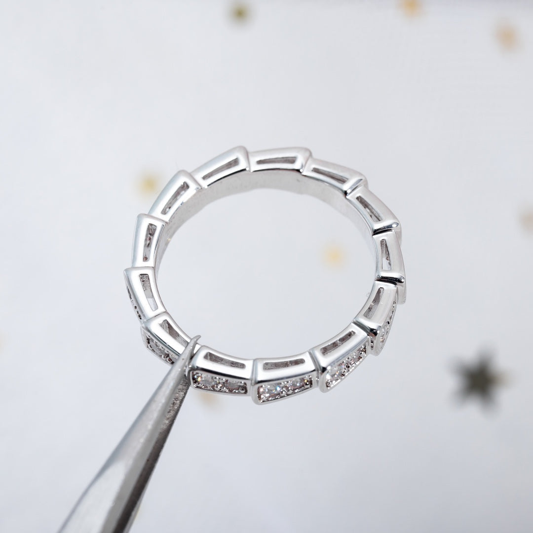 [Polaidi Jewelry]SERPENTI RING SILVER DIAMOND PAVED 3MM