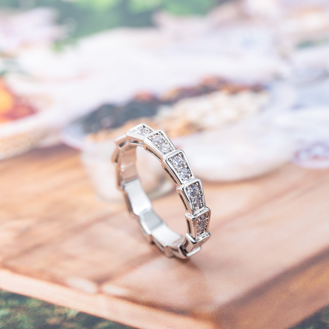 [Polaidi Jewelry]SERPENTI RING SILVER DIAMOND PAVED 3MM