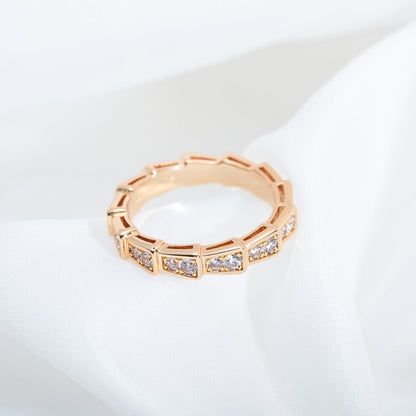 [Polaidi Jewelry]SERPENTI RING PINK GOLD DIAMOND PAVED 3MM