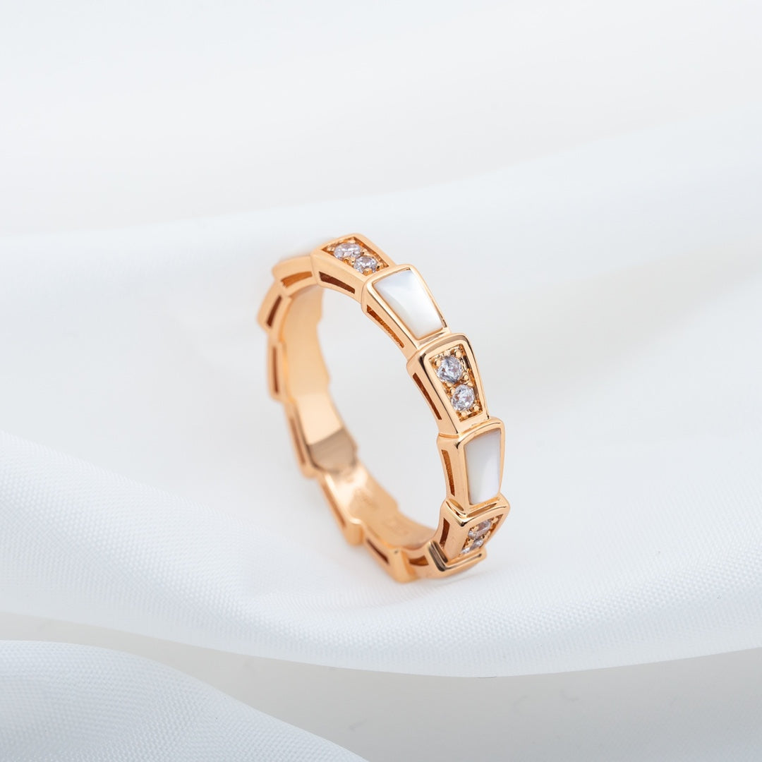 [Polaidi Jewelry]SERPENTI RING PINK GOLD DIAMOND MOP 3MM