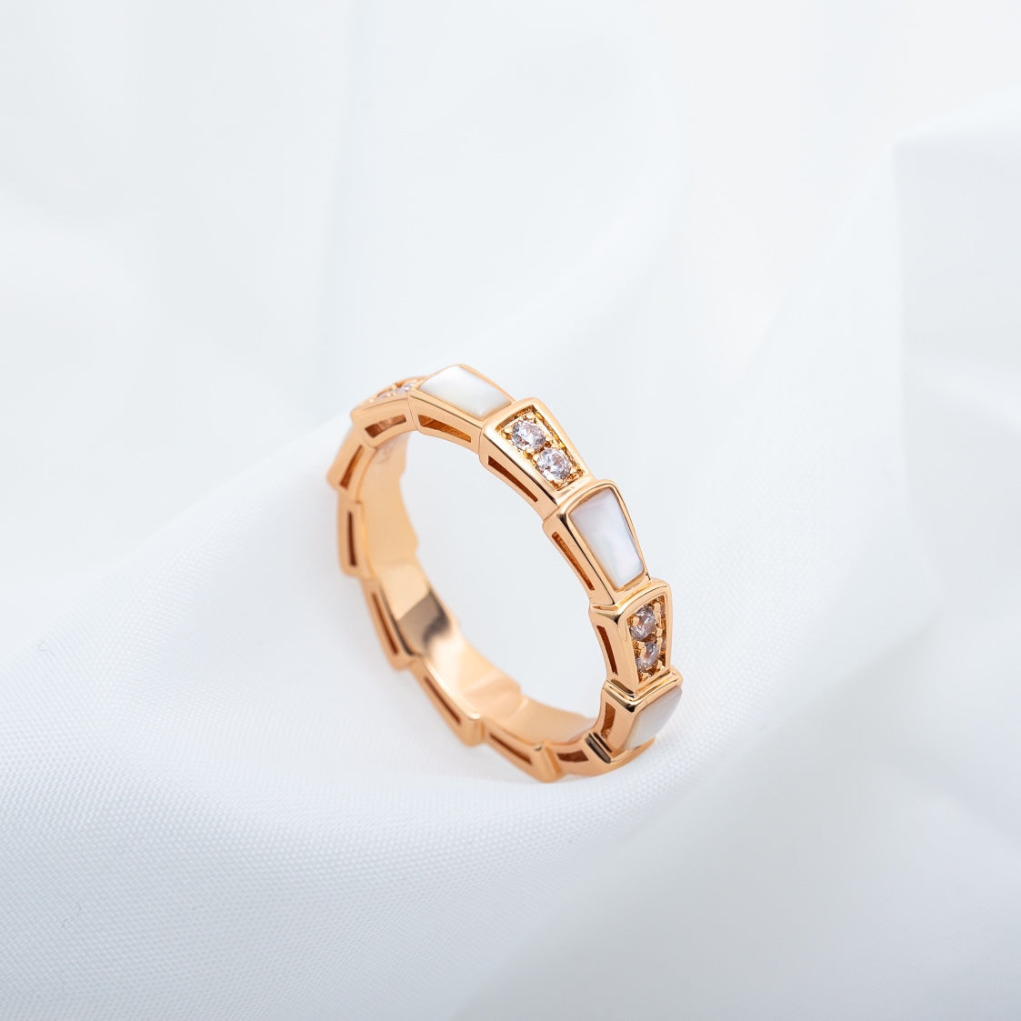 [Polaidi Jewelry]SERPENTI RING PINK GOLD DIAMOND MOP 3MM