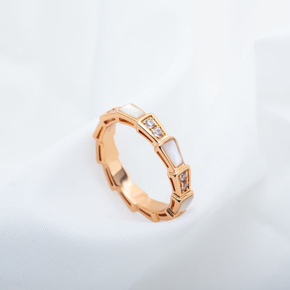 [Polaidi Jewelry]SERPENTI RING PINK GOLD DIAMOND MOP 3MM
