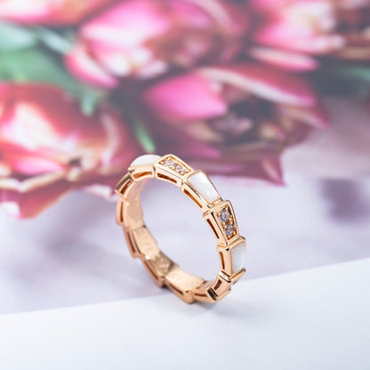 [Polaidi Jewelry]SERPENTI RING PINK GOLD DIAMOND MOP 3MM