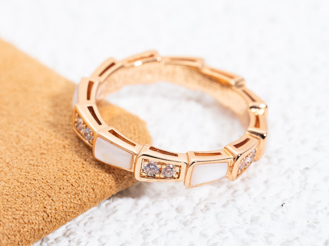 [Polaidi Jewelry]SERPENTI RING PINK GOLD DIAMOND MOP 3MM