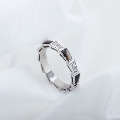 [Polaidi Jewelry]SERPENTI RING SILVER  DIAMOND BLACK MOP 3MM