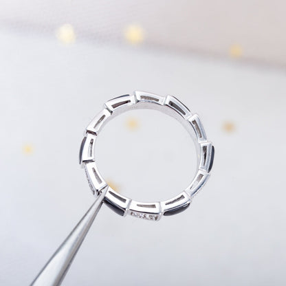 [Polaidi Jewelry]SERPENTI RING SILVER  DIAMOND BLACK MOP 3MM