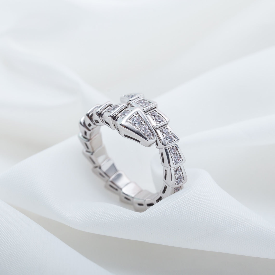 [Polaidi Jewelry]SERPENTI RING SILVER DIAMOND PAVED 4MM