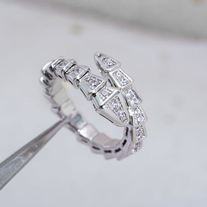 [Polaidi Jewelry]SERPENTI RING SILVER DIAMOND PAVED 4MM
