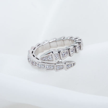 [Polaidi Jewelry]SERPENTI RING SILVER DIAMOND PAVED 4MM