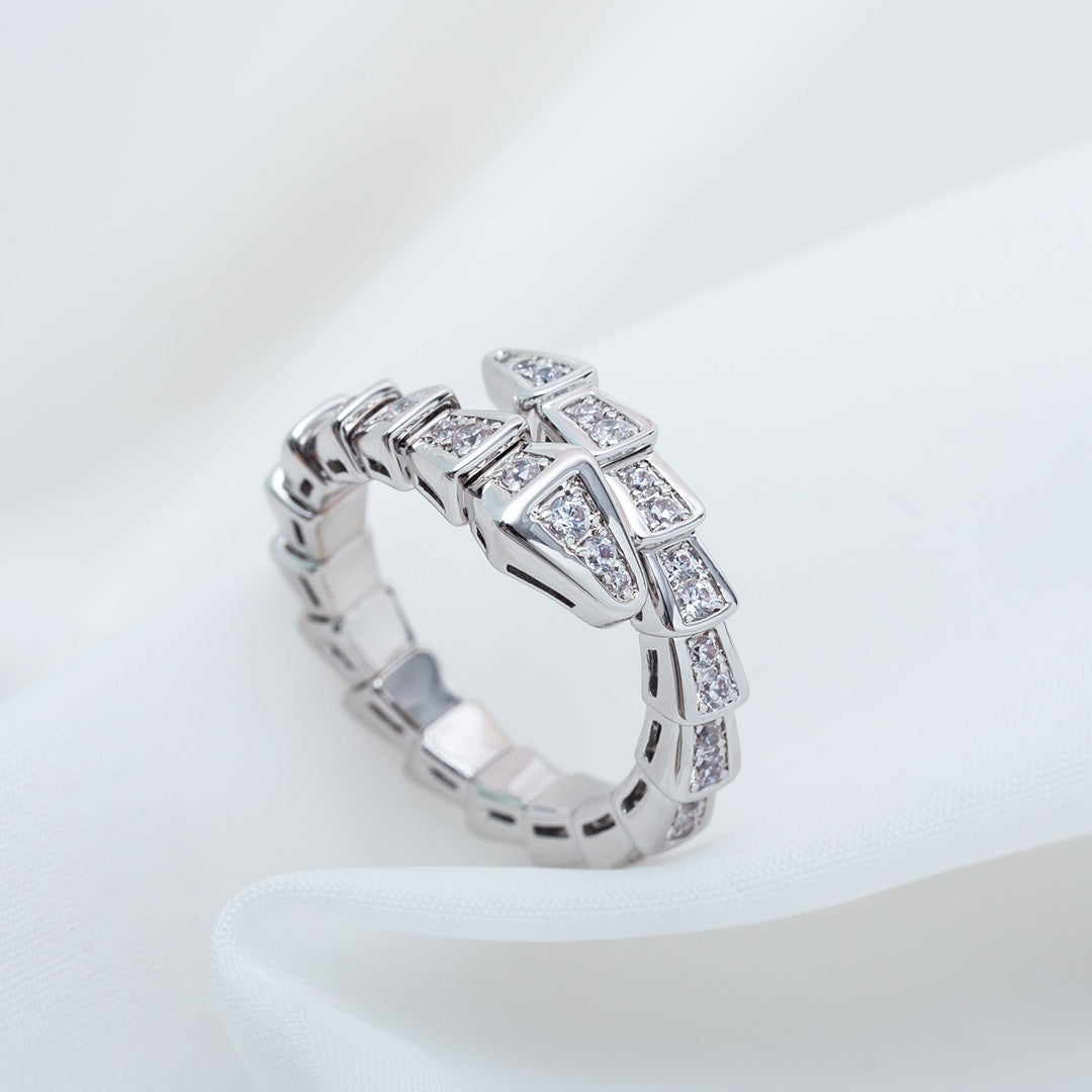 [Polaidi Jewelry]SERPENTI RING SILVER DIAMOND PAVED 4MM