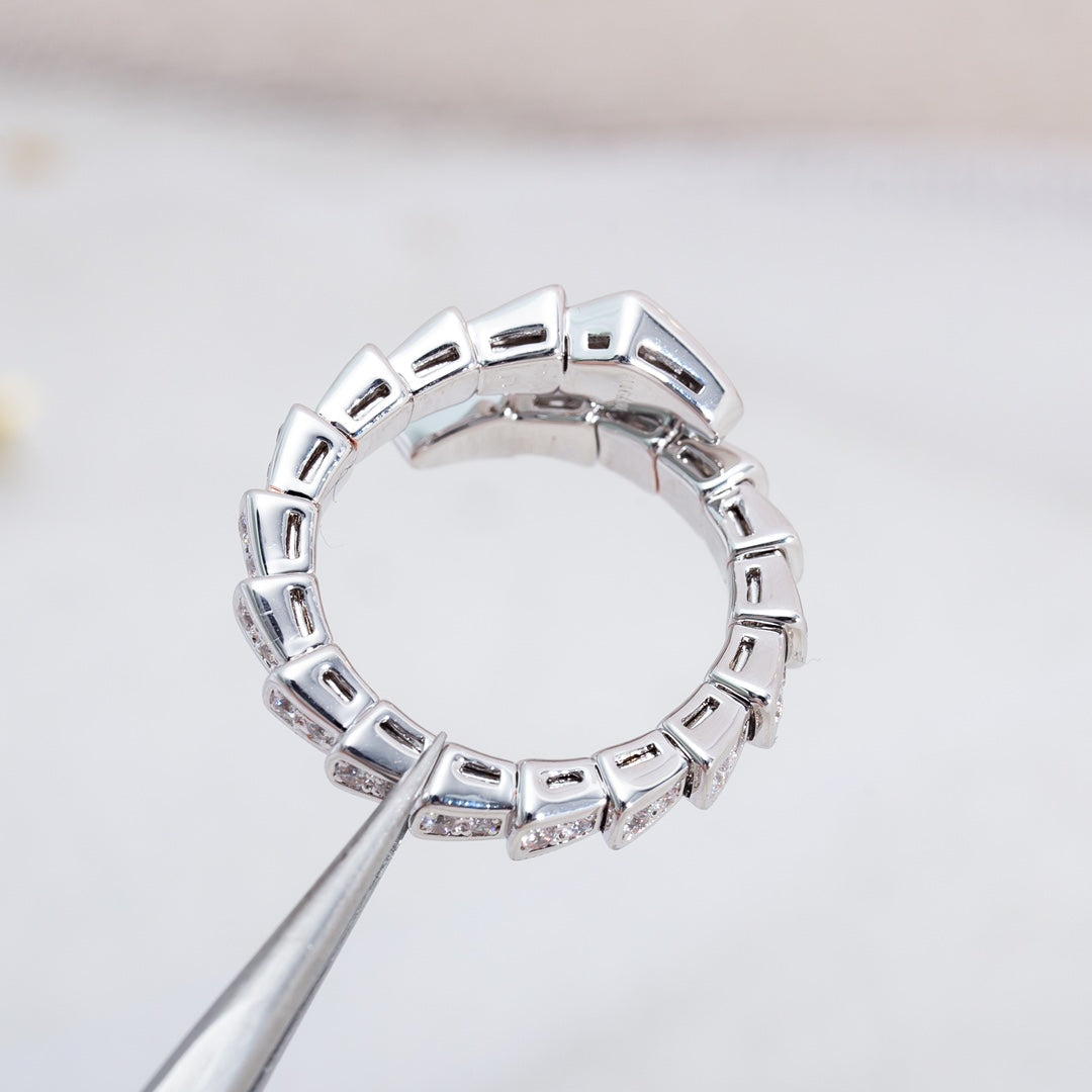 [Polaidi Jewelry]SERPENTI RING SILVER DIAMOND PAVED 4MM