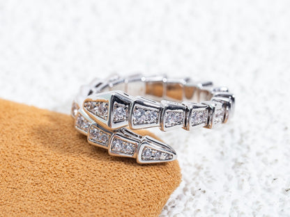 [Polaidi Jewelry]SERPENTI RING SILVER DIAMOND PAVED 4MM