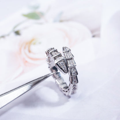 [Polaidi Jewelry]SERPENTI RING SILVER DIAMOND PAVED 4MM