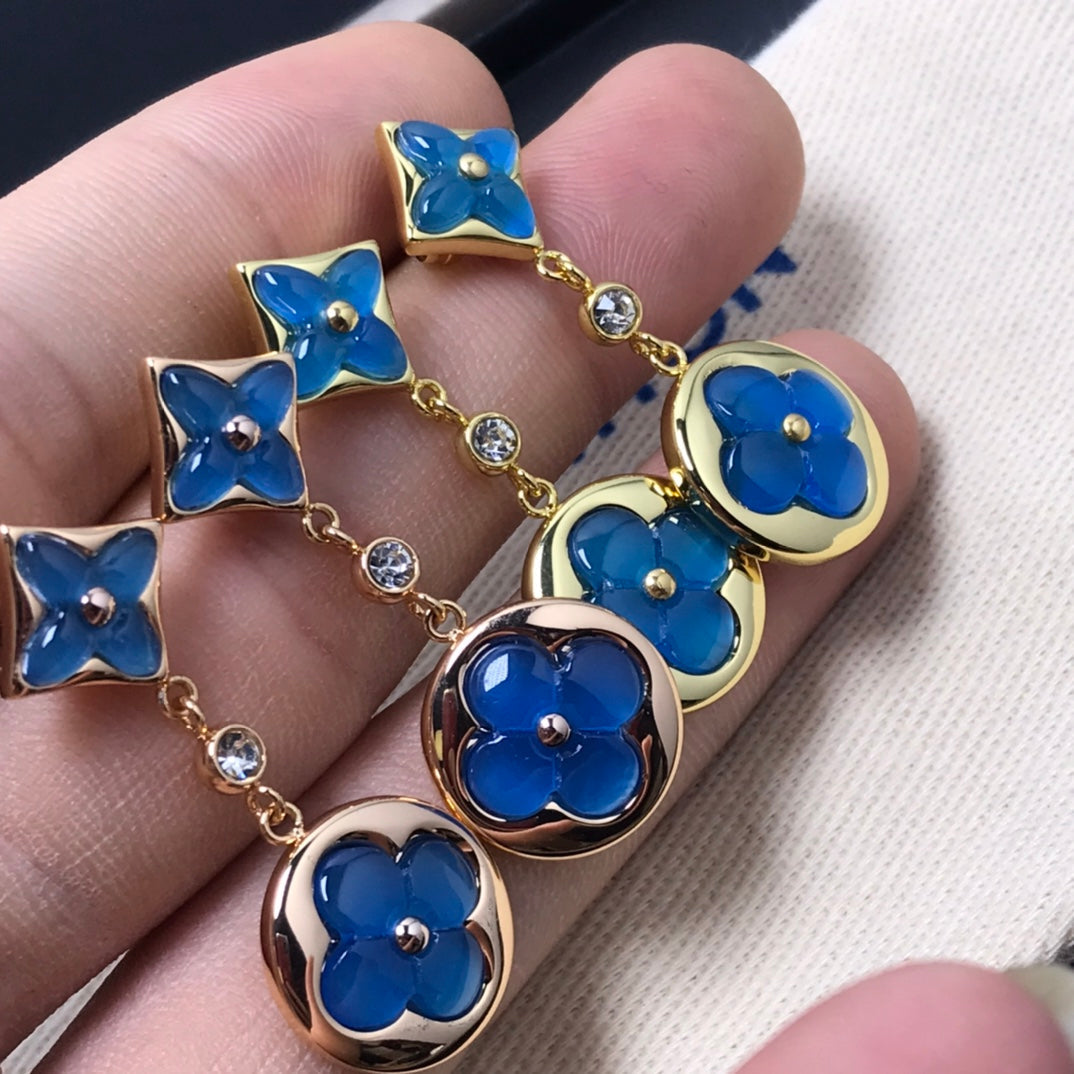 [：Polaidi Jewelry]STAR AND SUN AGATE DIAMOND EARRINGS