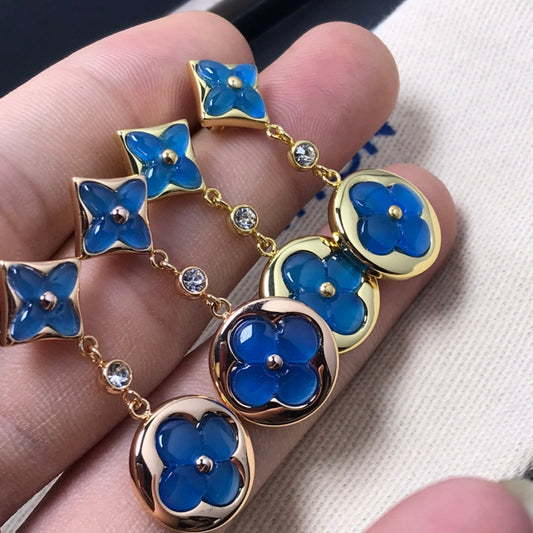 [：Polaidi Jewelry]STAR AND SUN AGATE DIAMOND EARRINGS