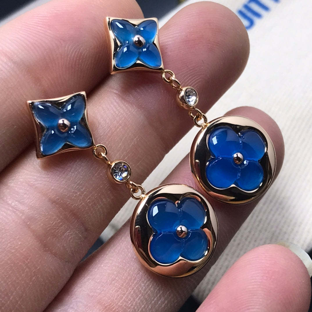 [：Polaidi Jewelry]STAR AND SUN AGATE DIAMOND EARRINGS