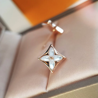 [：Polaidi Jewelry]STAR MOP PINK GOLD EARRINGS
