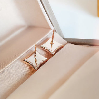 [：Polaidi Jewelry]STAR MOP PINK GOLD EARRINGS