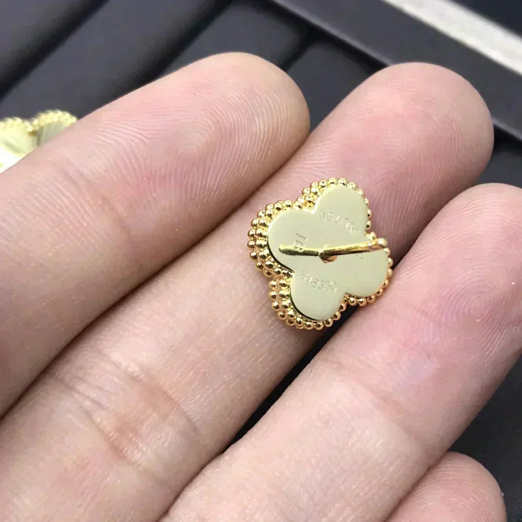 [：Polaidi Jewelry]CLOVER MINI 9.5MM LASER EARRINGS