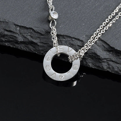 [：Polaidi Jewelry]LOVE NECKLACE 16MM 2 DIAMONDS