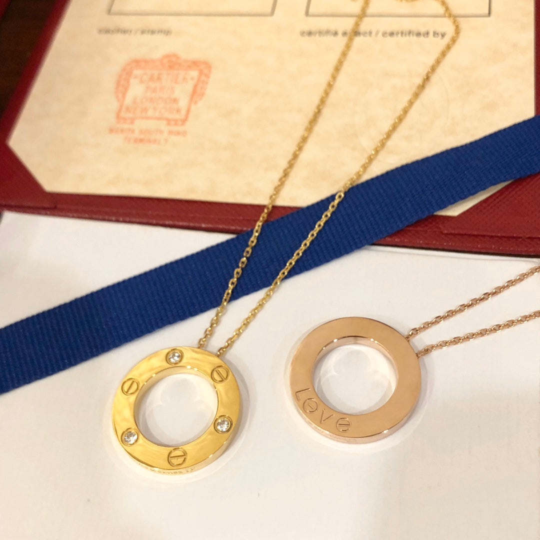 [：Polaidi Jewelry]LOVE NECKLACE 16MM 3 DIAMONDS