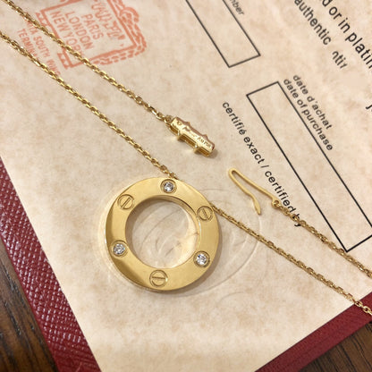 [Polaidi Jewelry]LOVE NECKLACE 16MM 3 DIAMONDS