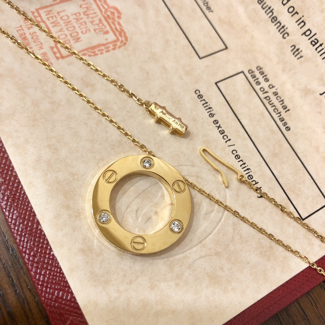 [：Polaidi Jewelry]LOVE NECKLACE 16MM 3 DIAMONDS