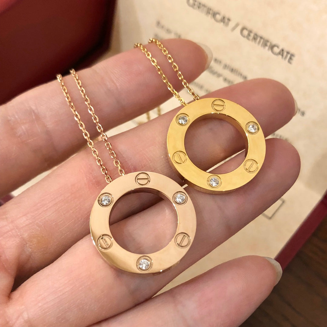 [：Polaidi Jewelry]LOVE NECKLACE 16MM 3 DIAMONDS