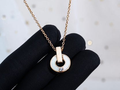 [Polaidi Jewelry]GARI NECKLACE PINK GOLD MOP