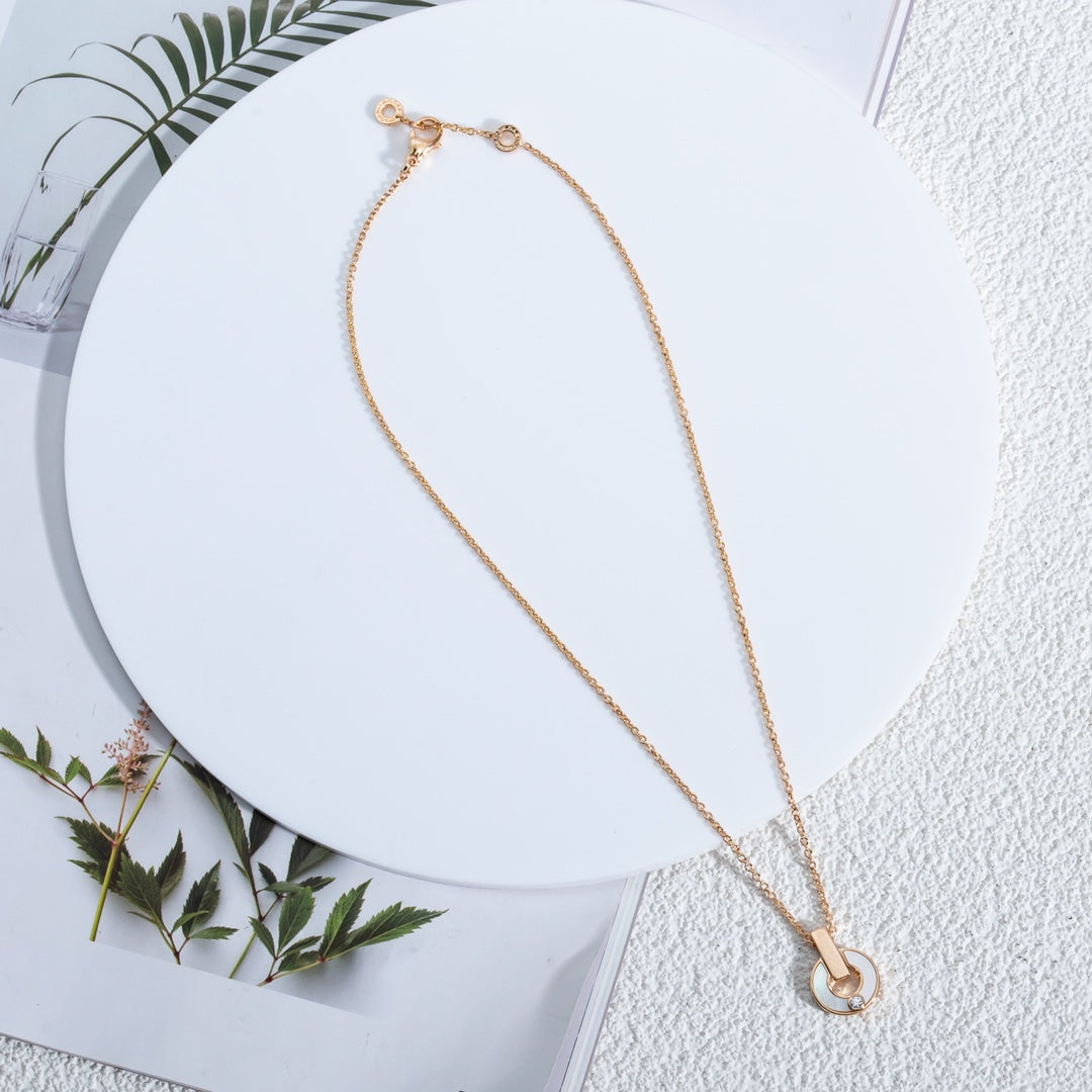 [Polaidi Jewelry]GARI NECKLACE PINK GOLD MOP
