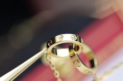 [Polaidi Jewelry]LOVE NECKLACE DOUBLE RING GOLD