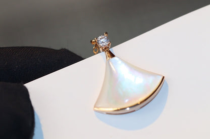 [Polaidi Jewelry]DREAM NECKLACE WHITE MOP PINK GOLD 1 DIAMOND
