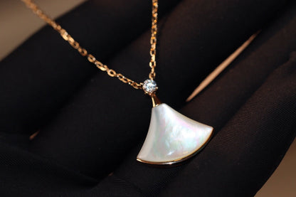 [Polaidi Jewelry]DREAM NECKLACE WHITE MOP PINK GOLD 1 DIAMOND