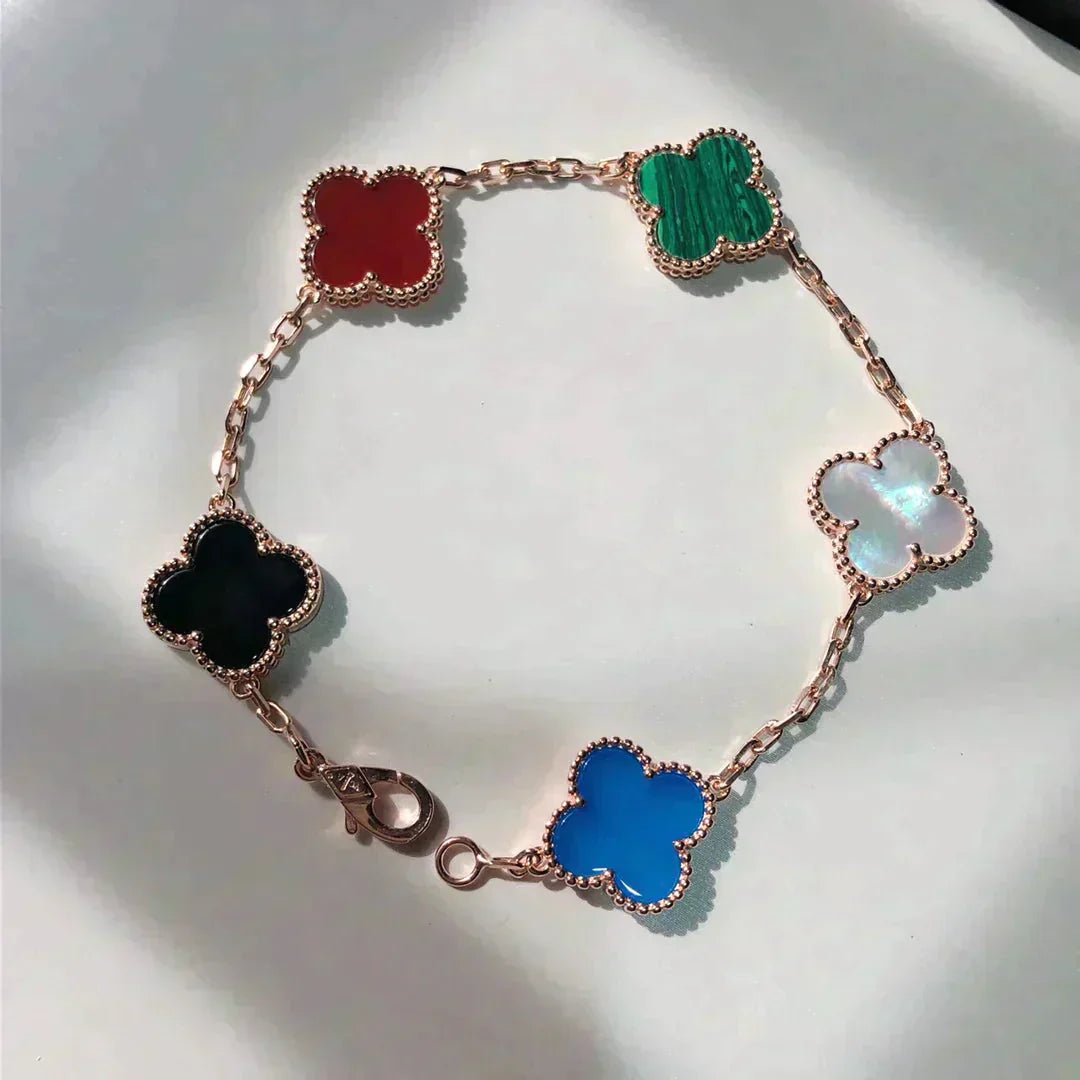 [Polaidi Jewelry]CLOVER 5 MOTIFS MULTICOLOR BRACELET