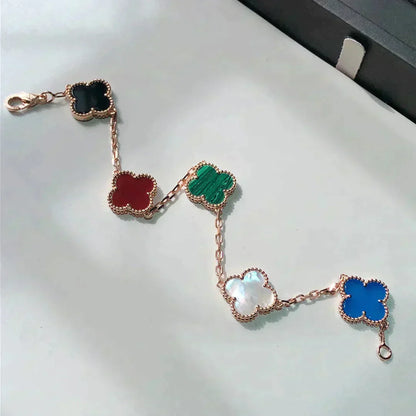 [：Polaidi Jewelry]CLOVER 5 MOTIFS MULTICOLOR  BRACELET