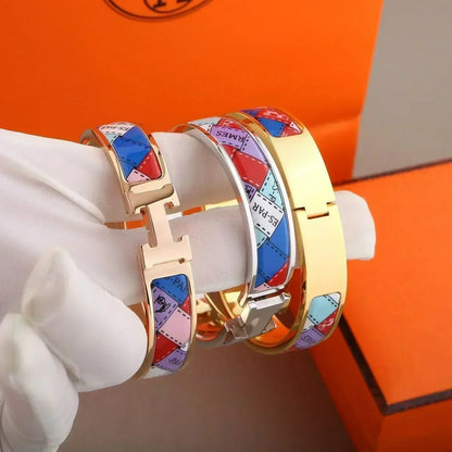[Polaidi Jewelry]H BRACELET DOTTED BORDER 12MM