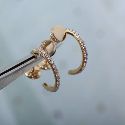 [Polaidi Jewelry]JUSTE EARRINGS 12.75MM PINK GOLD DIAMOND
