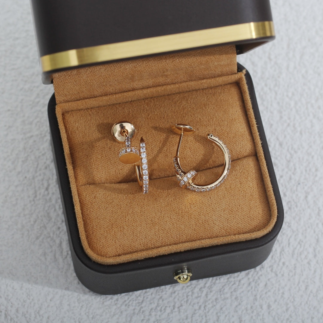 [Polaidi Jewelry]JUSTE EARRINGS 12.75MM PINK GOLD DIAMOND
